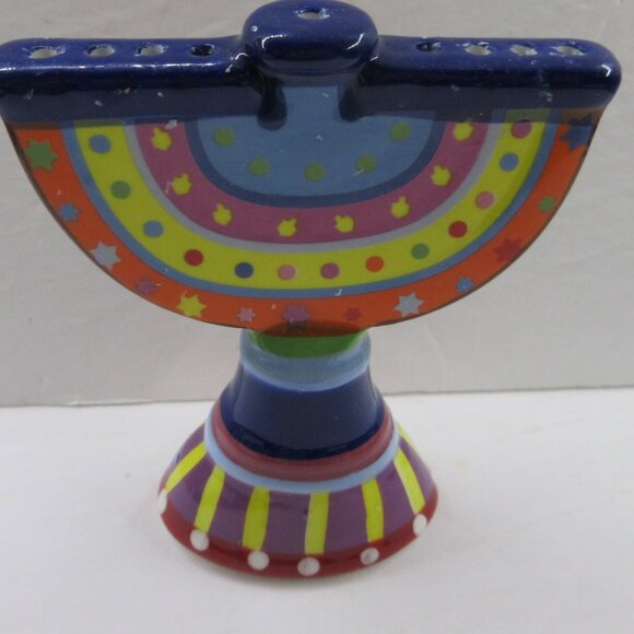 Rite Lite Chanukah Hanukkah Express Handpainted Ceramic Mini Menorah Leiner 2008 - Picture 10 of 16